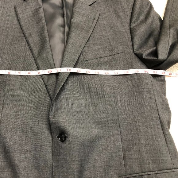 Peter Millar Mens 100% Wool Blazer Made in Canada Size 44 Long Charcoal Gray - Picture 8 of 10